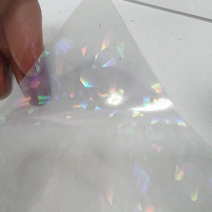 Prozorna samolepilna folija hologramska lomljeno steklo A4 vodoodporna laser ali inkjet